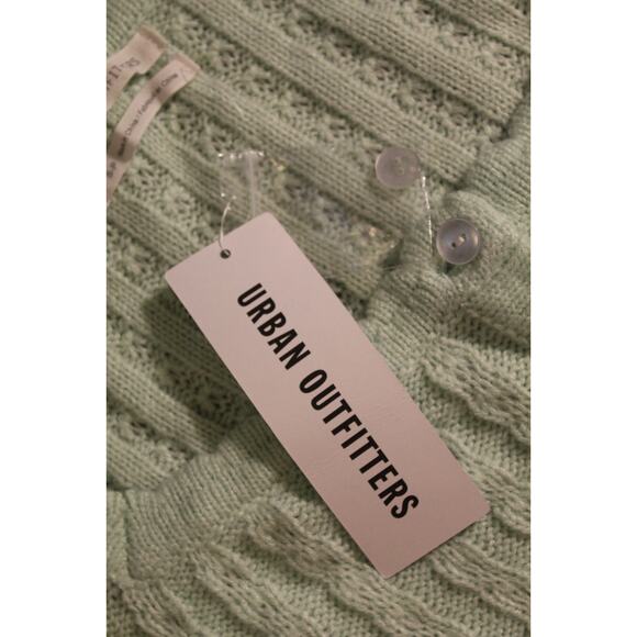 Urban Outfitters Mint Green Knit Cardigan Crop Top Tie Waist Women’s Small NWT - Picture 7 of 7